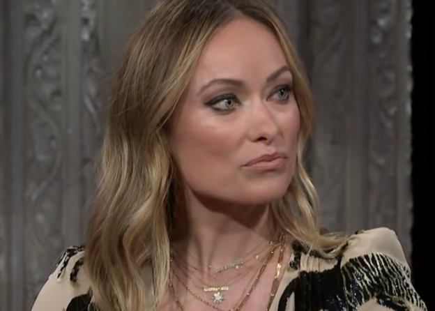 Olivia Wilde being interviewed