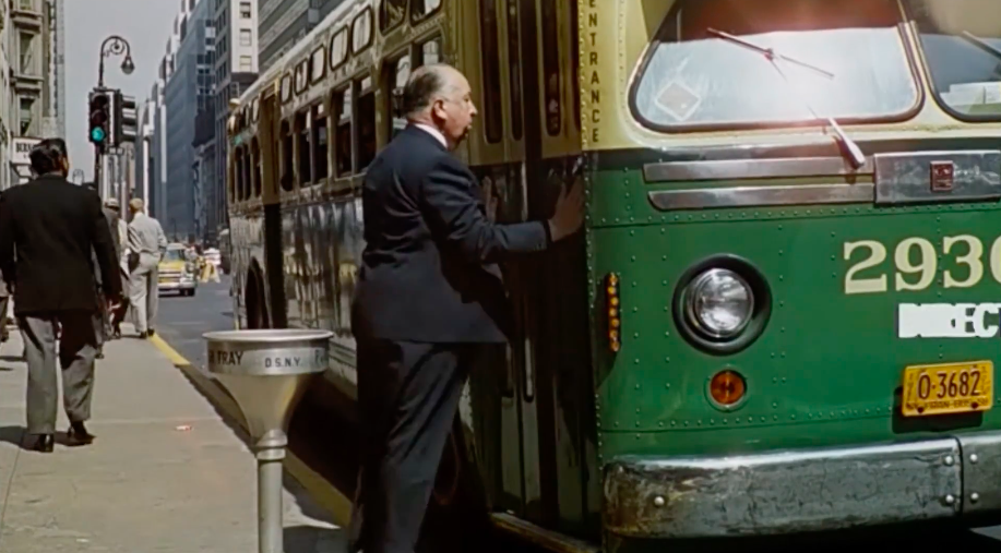 Alfred Hitchcock missing the bus