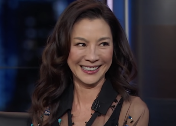 Michelle Yeoh being interviewed