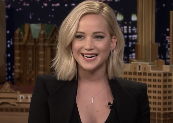 Jennifer Lawrence being interviewed