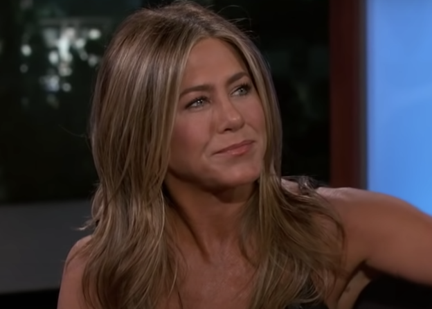 Jennifer Aniston being interviewed