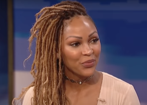 Meagan Good being interviewed