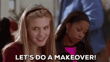 Gif of Alicia Silverstone as Cher Horowitz saying &quot;Let&#x27;s do a makeover!&quot; in the movie &quot;Clueless&quot;