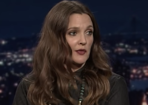 Drew Barrymore being interviewed