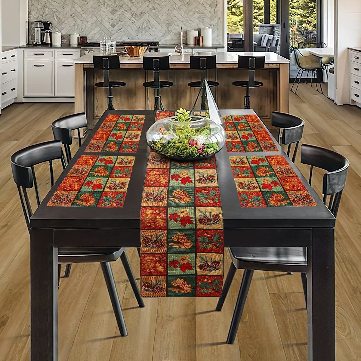 A placemat and table runner set on a table