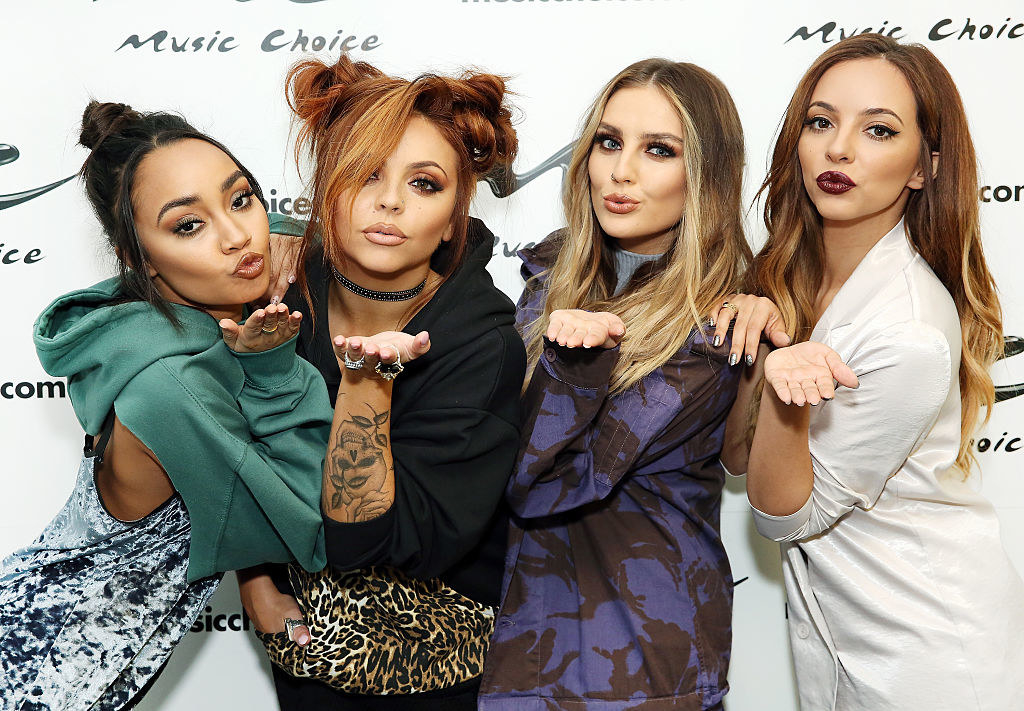 (L-R) Leigh-Anne Pinnock, Jesy Nelson, Perrie Edwards and Jade Thirlwall of Little Mix visit Music Choice