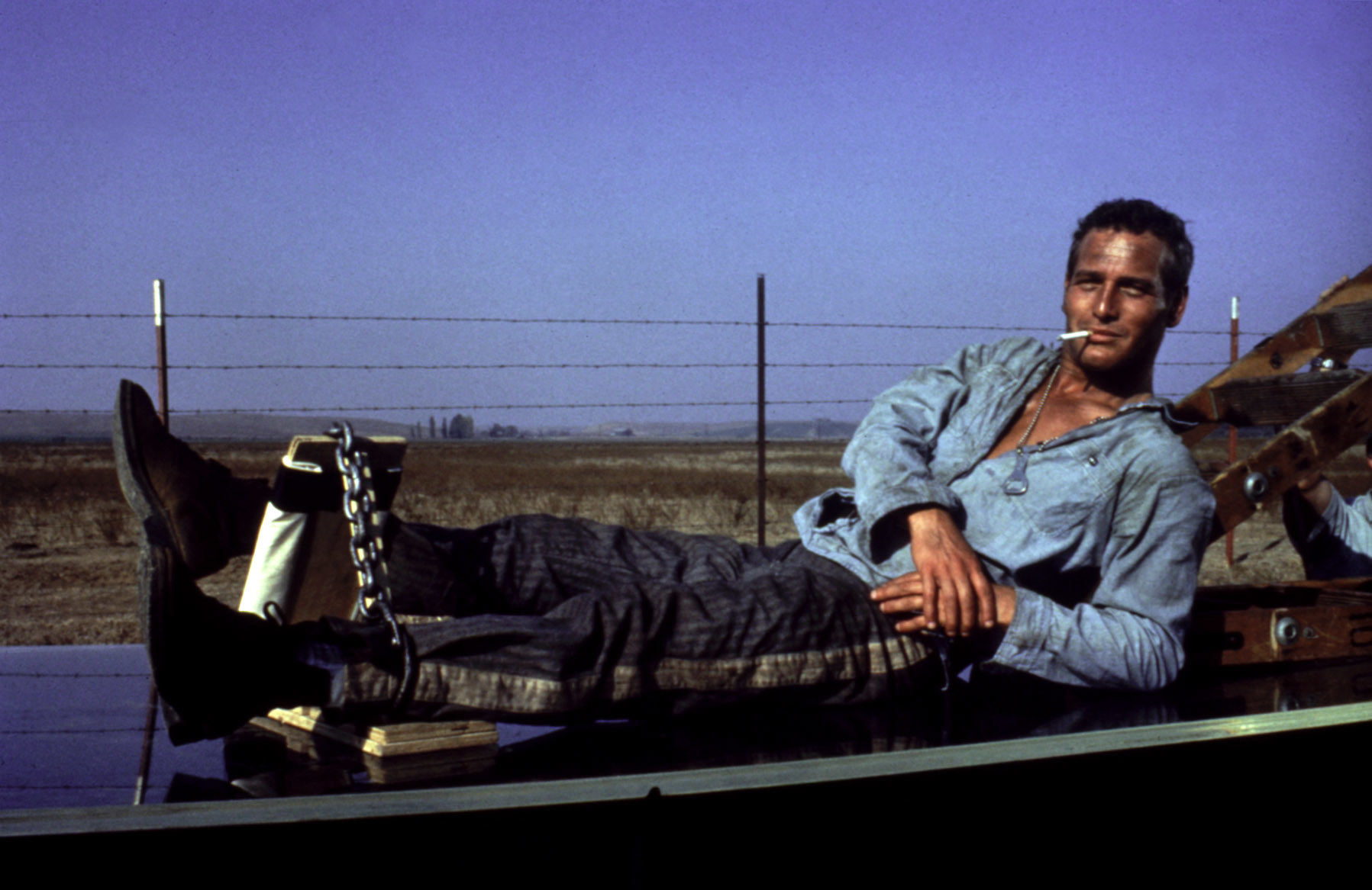 Paul Newman as Luke in leg irons