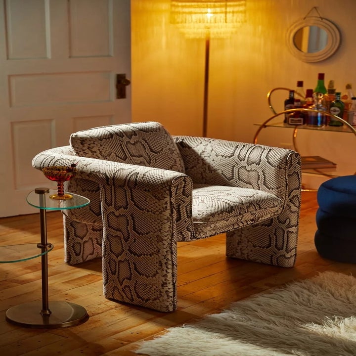 snakeskin print chair