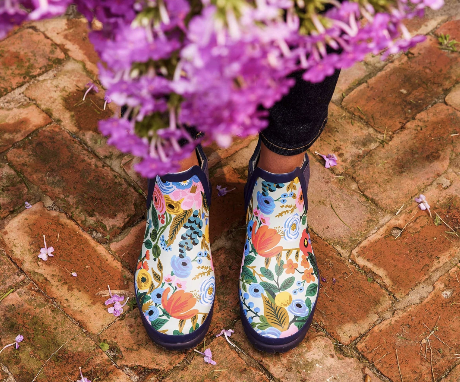 the colorful floral-print rainboots