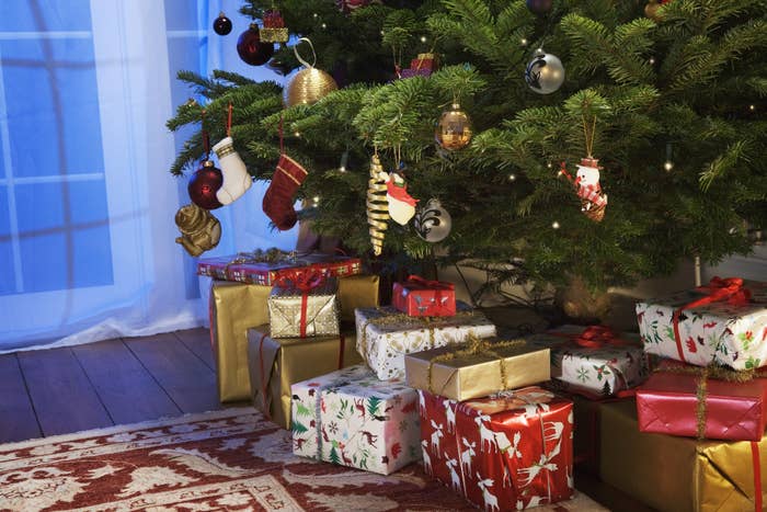 Christmas tree with presents underneath