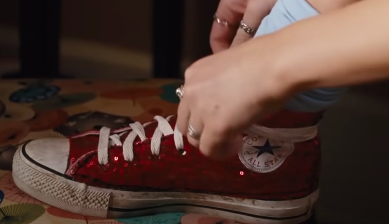 Red sequined converse