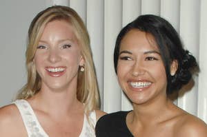 Heather Morris and Naya Rivera smiling for a photo