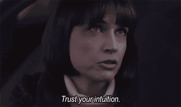 A woman saying &quot;trust your intuition&quot;