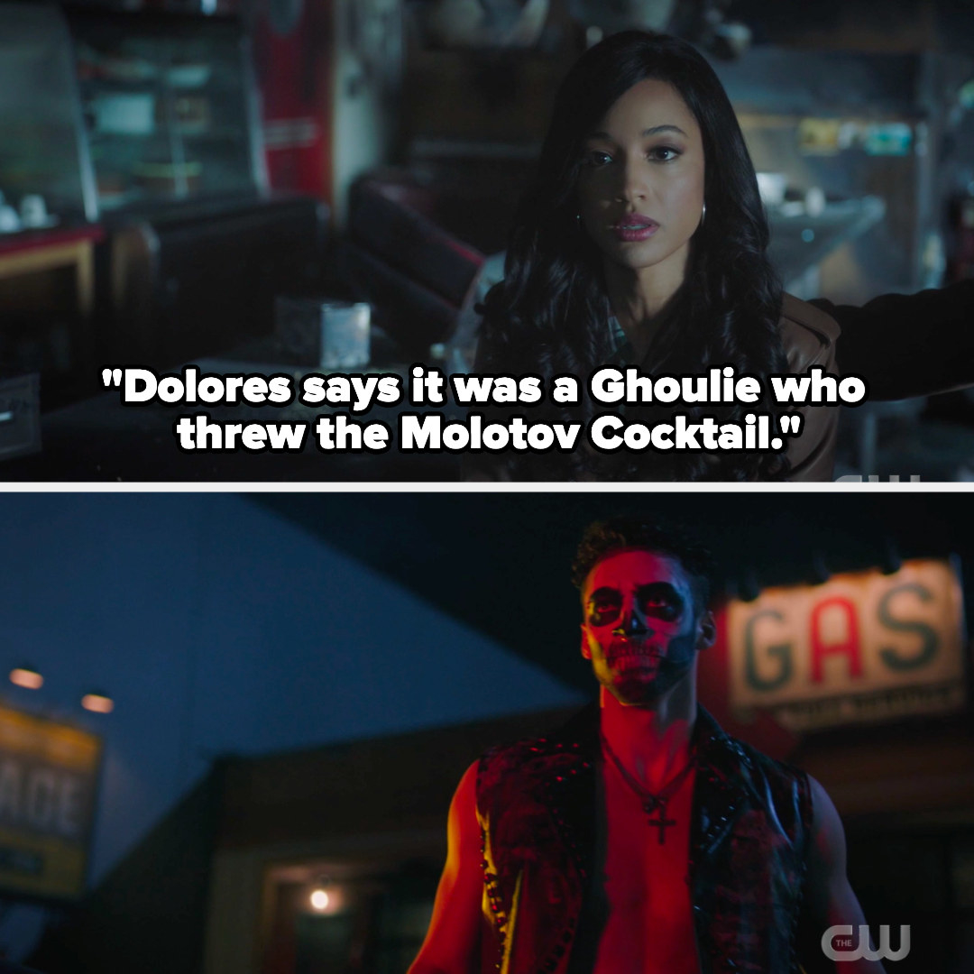 Tabitha says &quot;Dolores says it was a ghoulie who threw the Molotov Cocktail&quot;