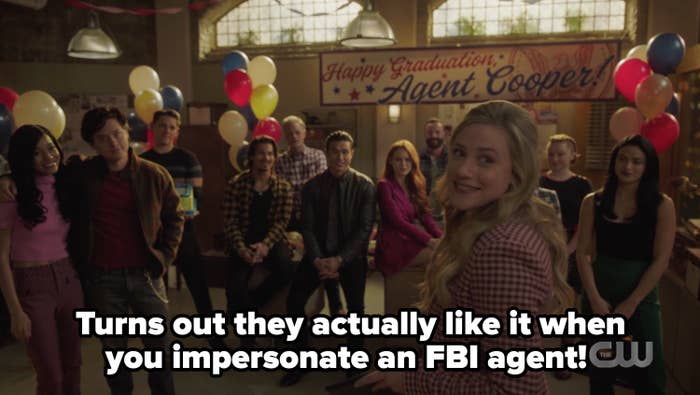 Betty&#x27;s graduation party with the caption turns out they actually like it when you impersonate an FBI agent