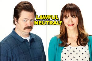 ron and ann with lawful neutral written between them