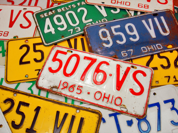 multicolored license plates from Ohio