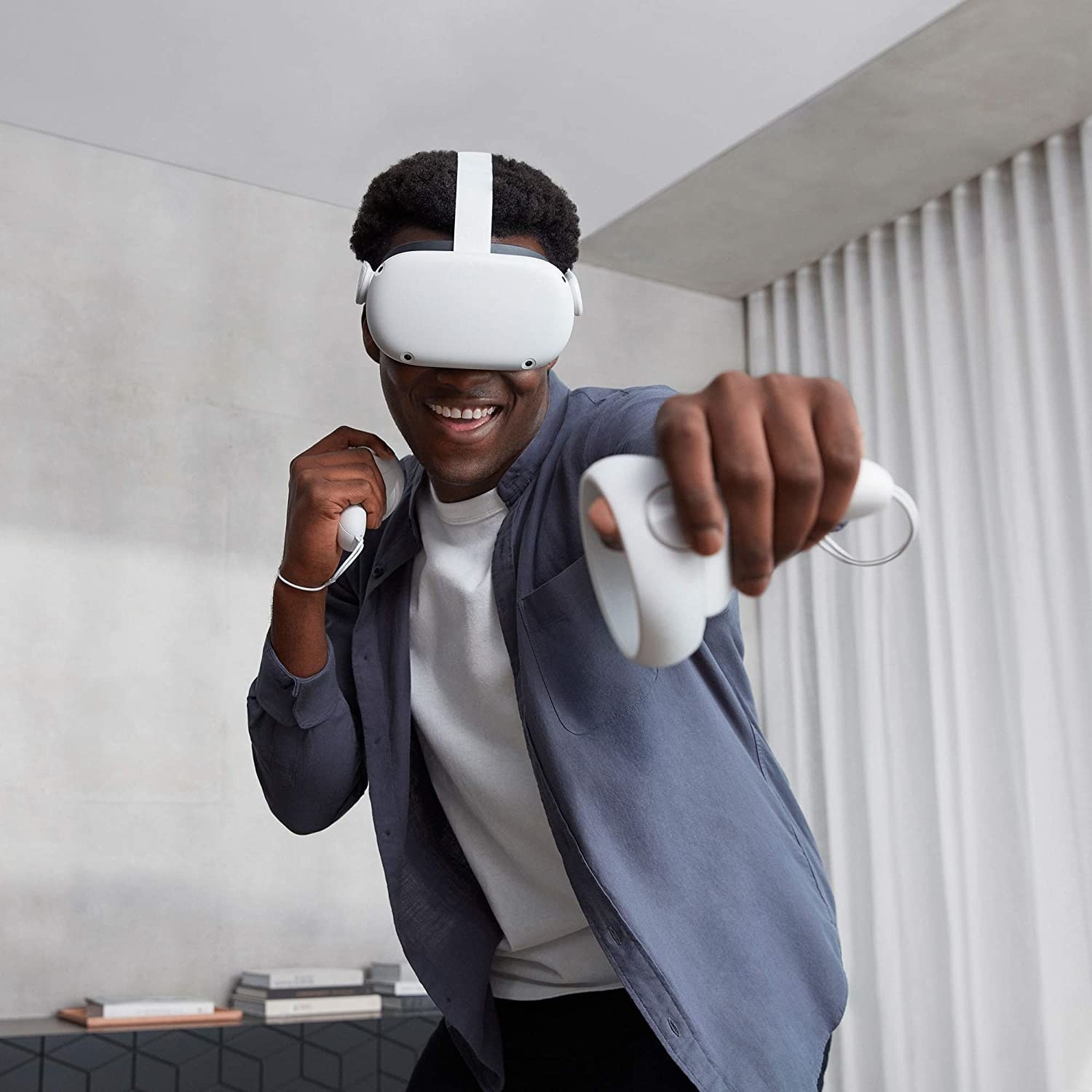 Model using the headset and hand controllers
