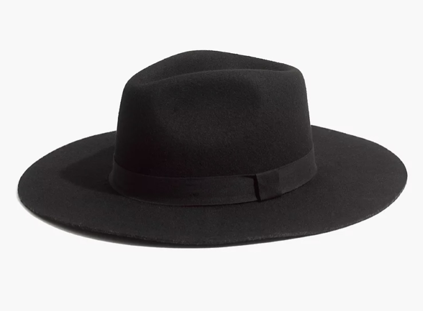 a black wide brim felt hat