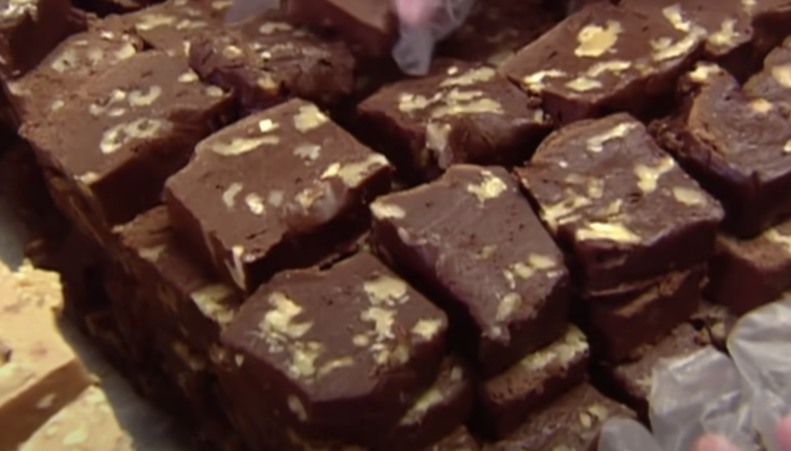 A tray of chocolate fudge