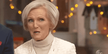 GIF of Mary Berry happily licking her lips