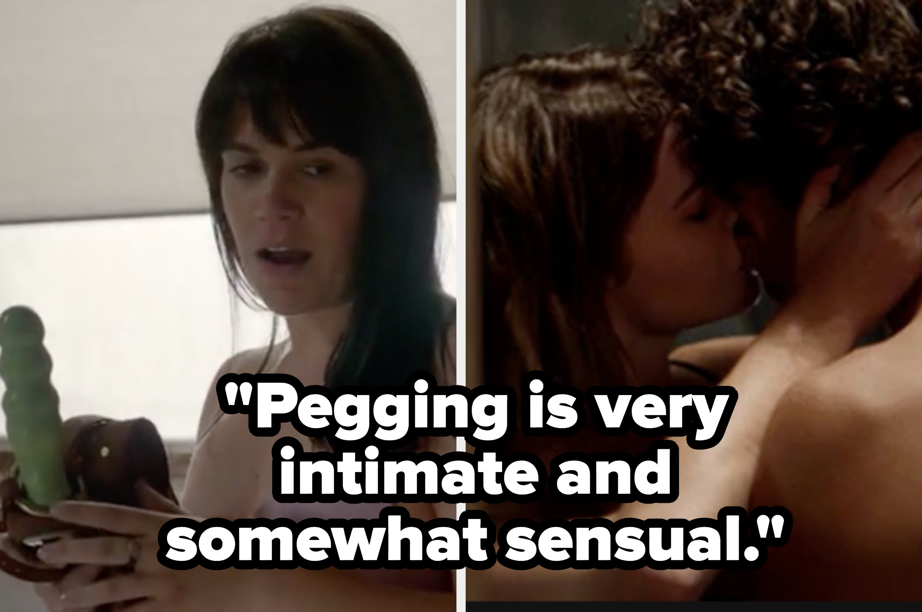 abbi about to peg and two people making out 