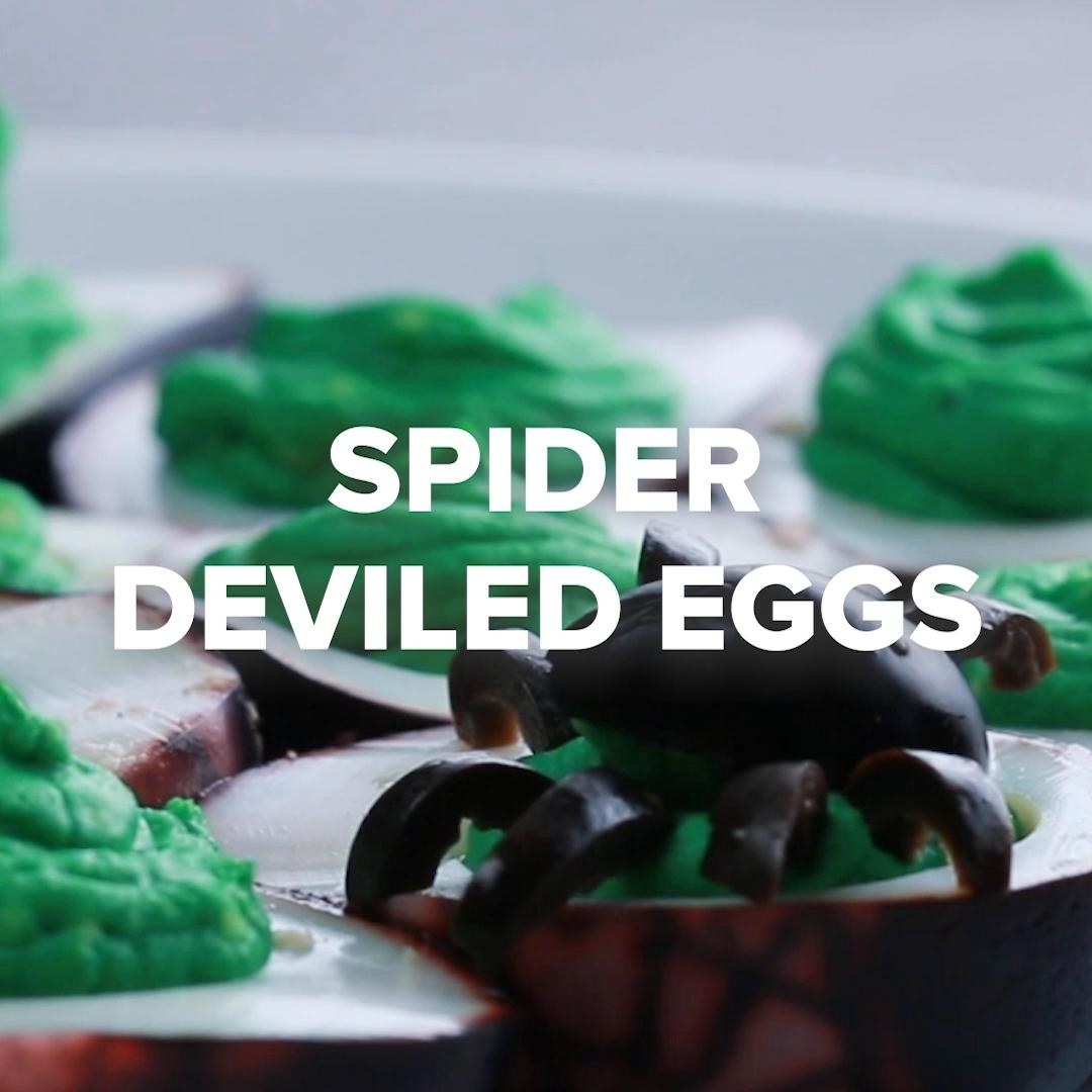 Spider Deviled Eggs