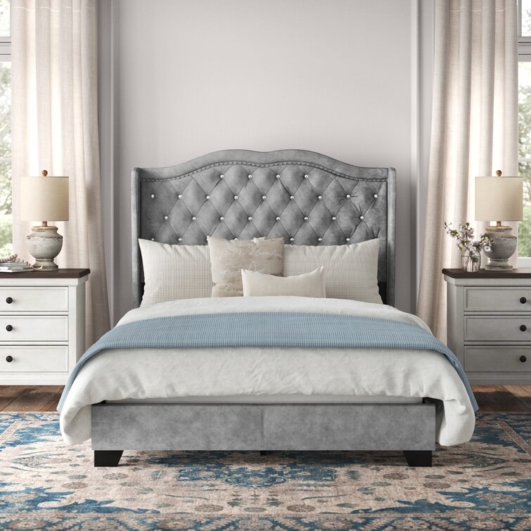 the bedframe in grey