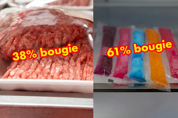 Ground beef with "38% bougie" and ice pops with "61% bougie"