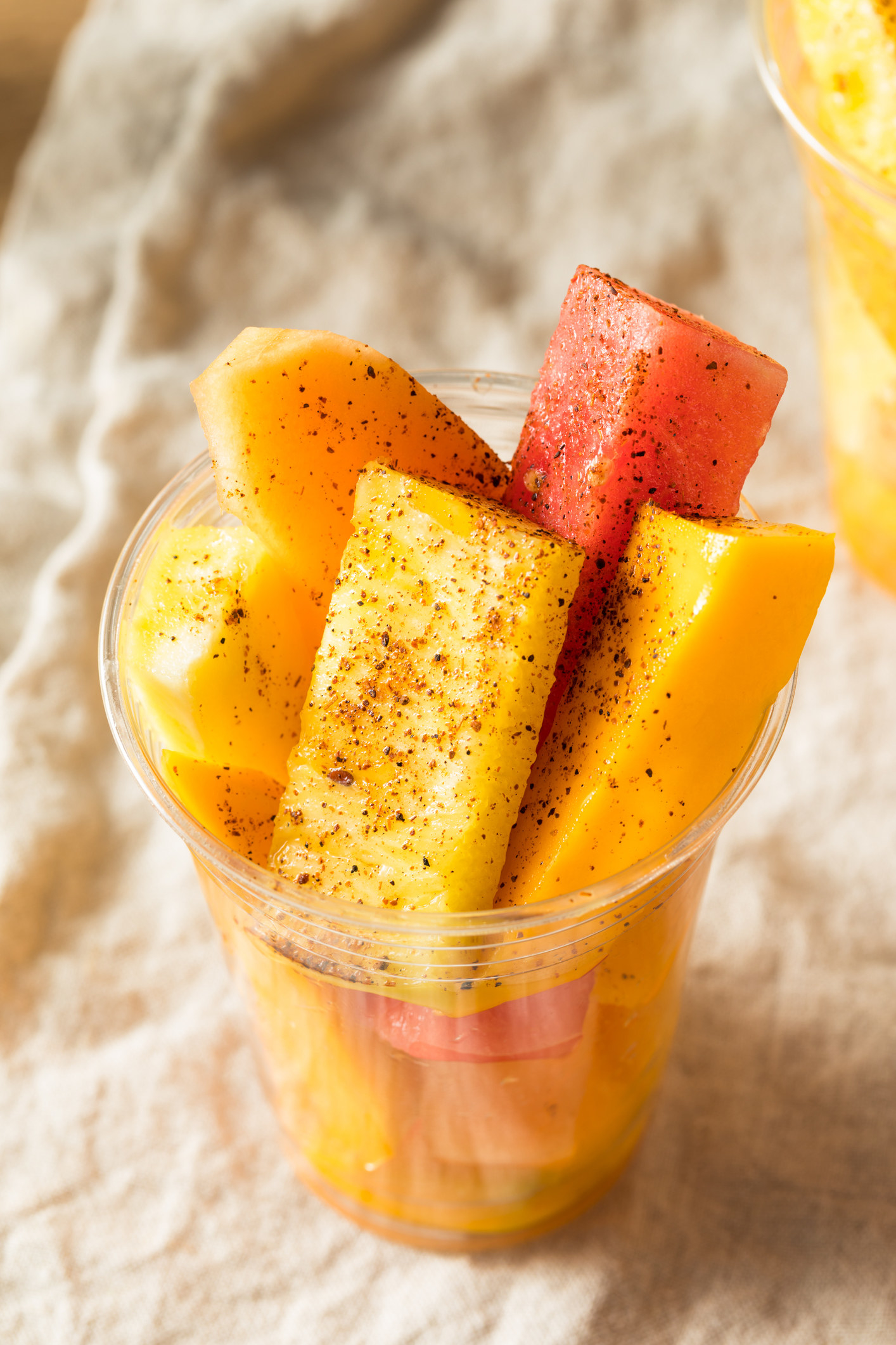 Fruit with Tajin seasoning.