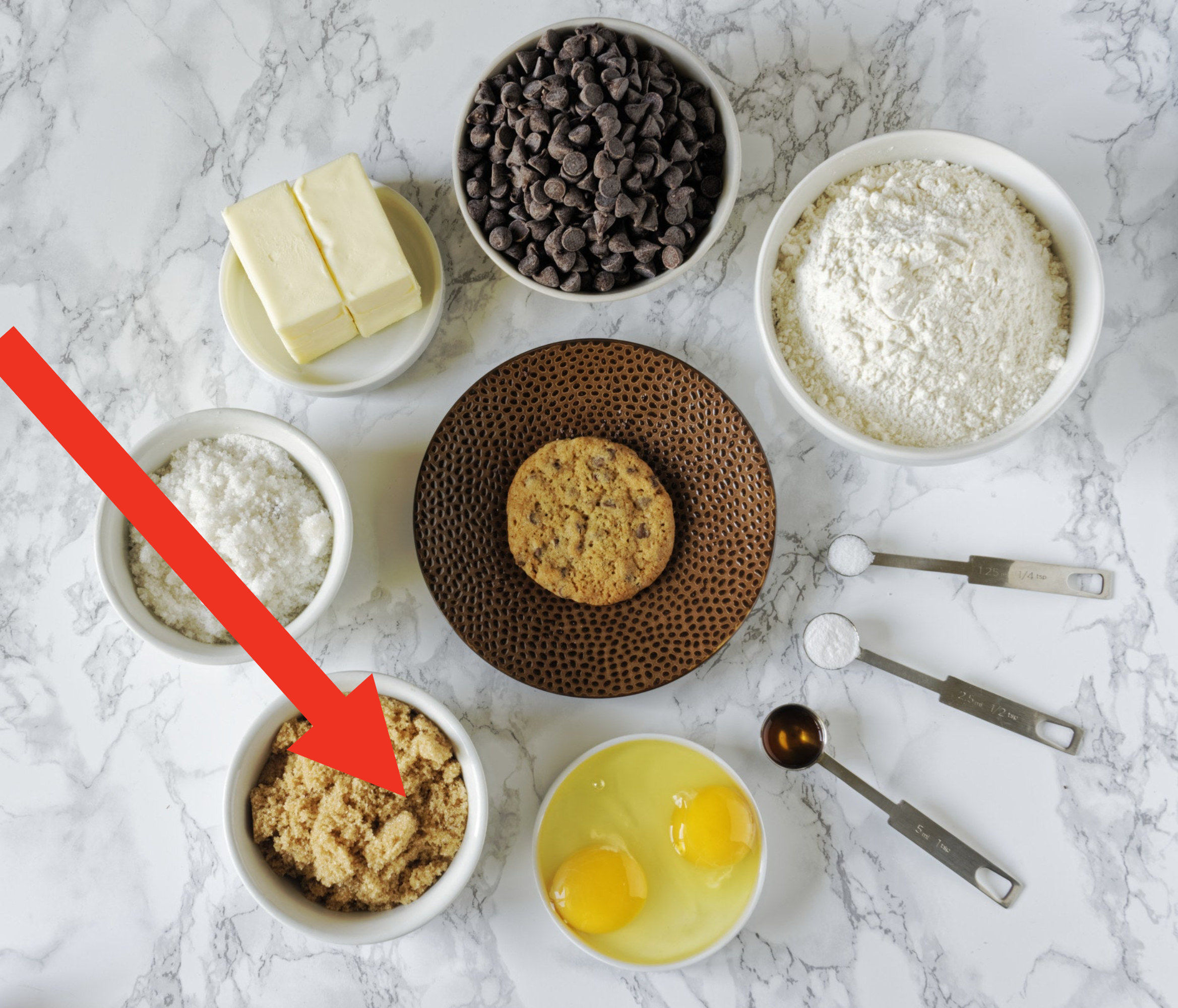 Ingredients for baking cookies.