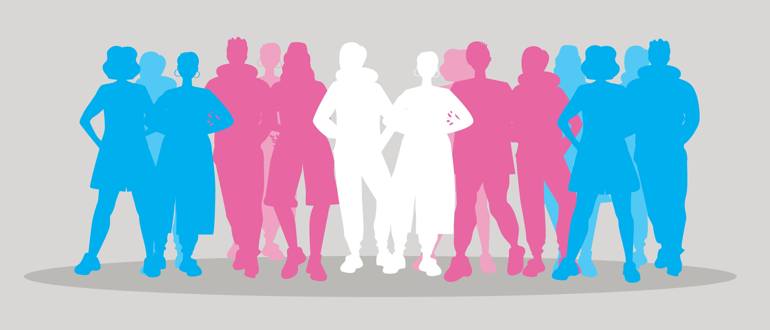 Transgender people, isolated silhouettes