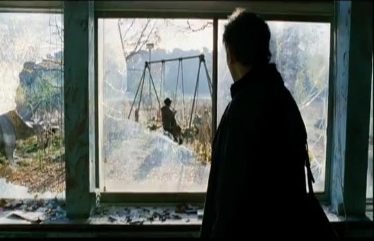 John looking at Kee in &quot;Children of Men&quot;