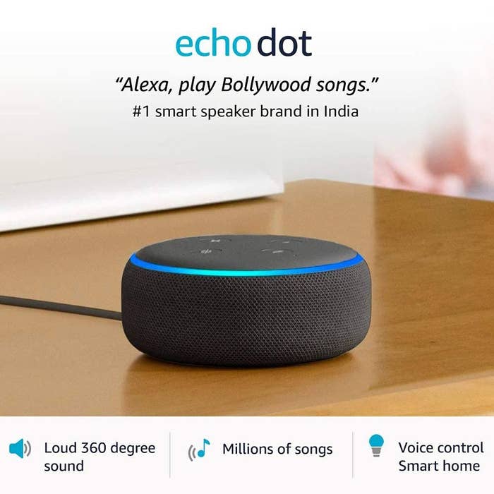 An Echo Dot on a table