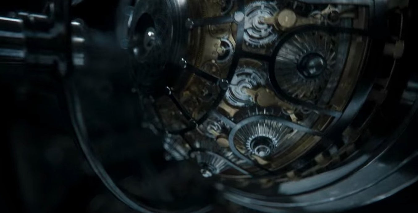 The inner orb-like workings of a safe in &quot;Army of Thieves&quot;