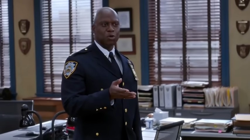 Captain Holt talking to Captain Wuntch in &quot;Brooklyn Nine-Nine&quot;