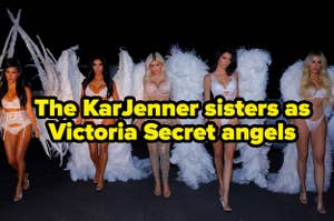 The Kardashain-Jenner sisters dressed up as Victoria Secret Angels for Halloween