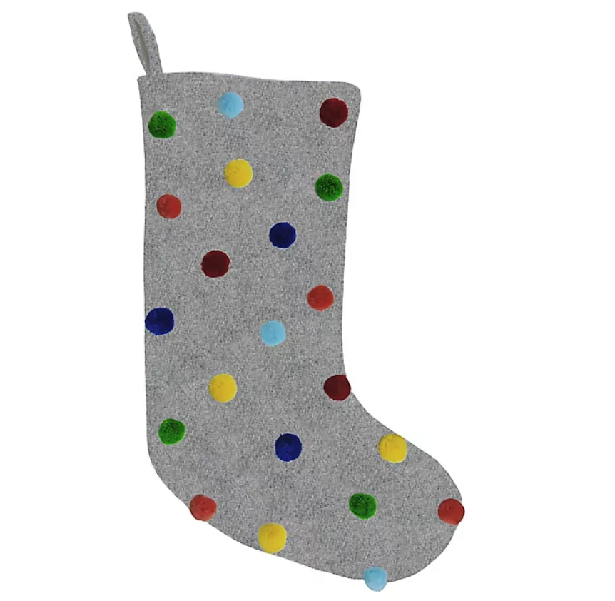 Whimsy Pom Pom Christmas Stocking