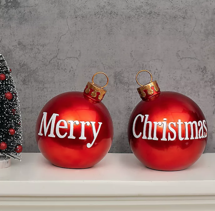 2-Sided Merry Christmas Painted Ornament