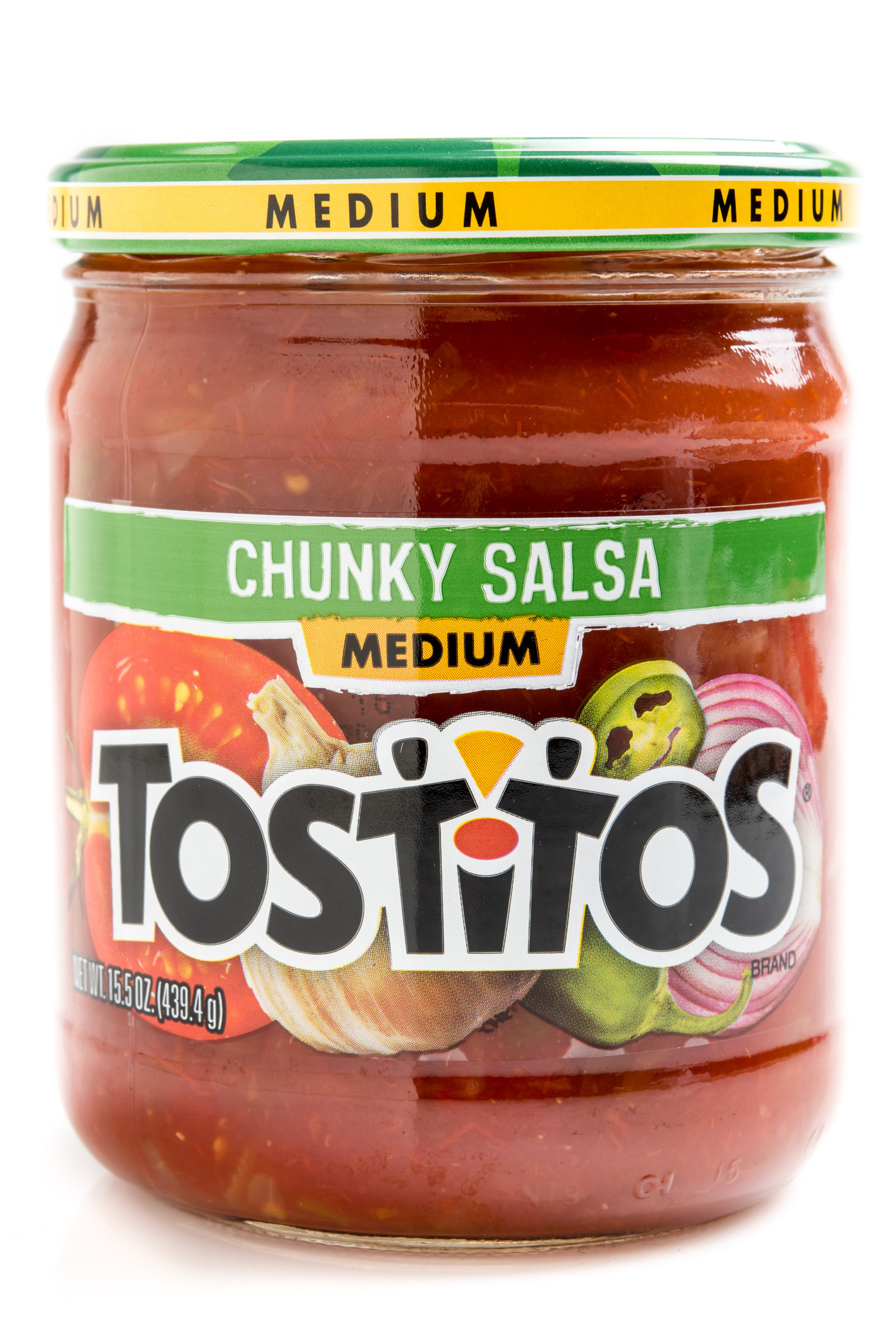 A jar of Tostitos salsa.