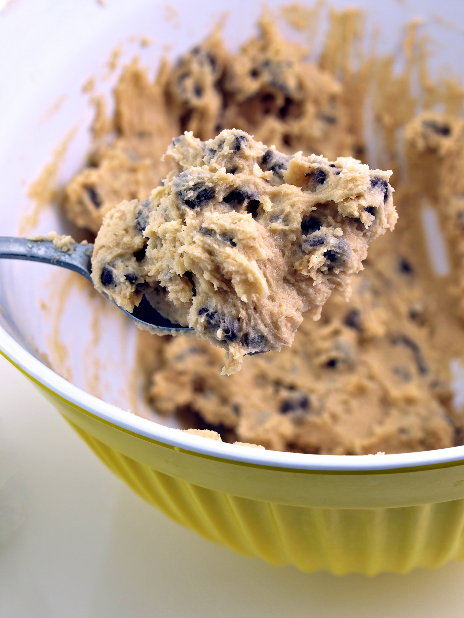 A spoonful of raw cookie dough.