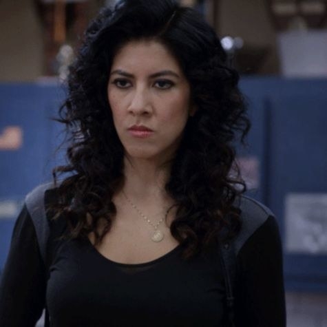 Rosa Diaz from "Brooklyn Nine-Nine" making an angry face