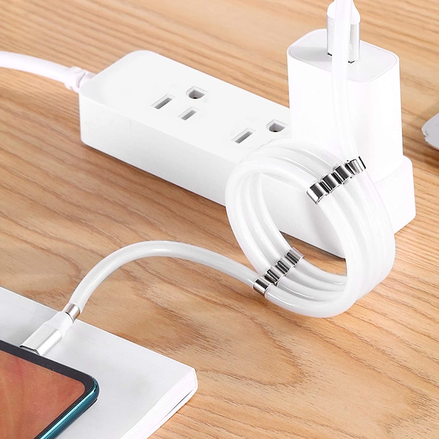 a magnetic charging cable that wound itself into a neat coil