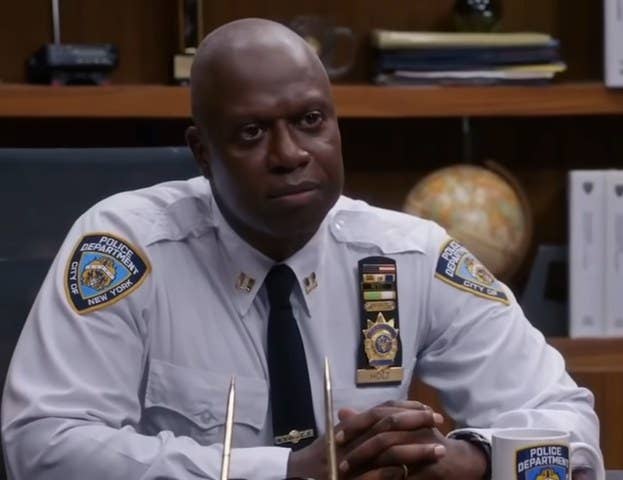 Holt staring at Terry while sitting at his desk in &quot;Brooklyn Nine-Nine&quot;