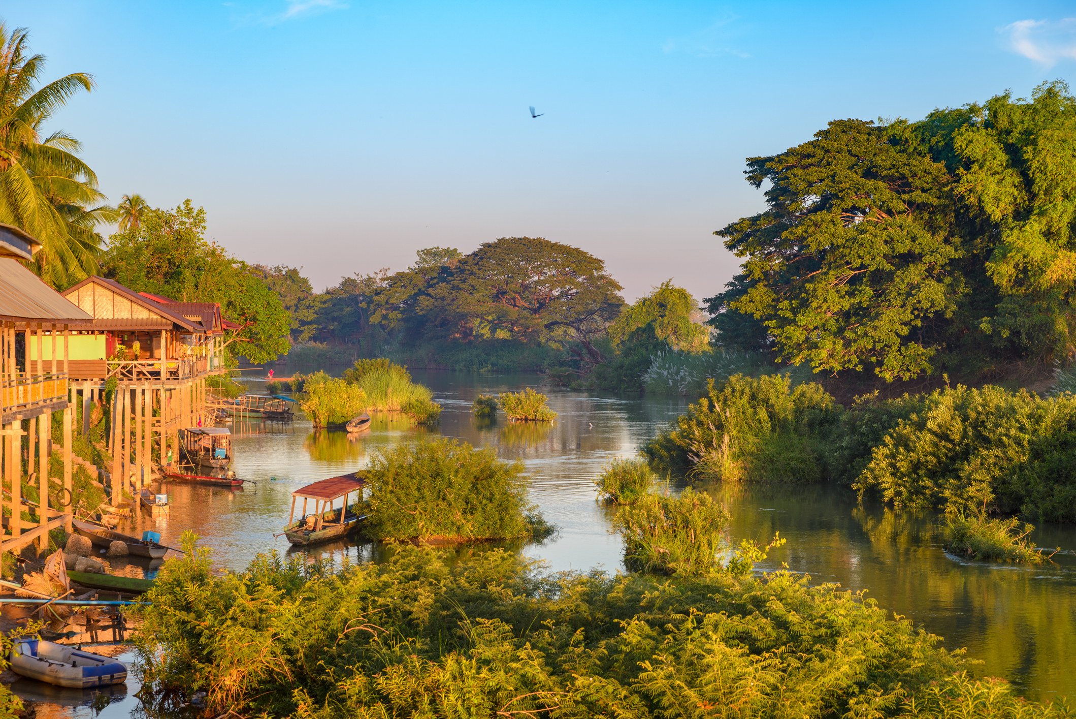 Fishing boats in Laos.