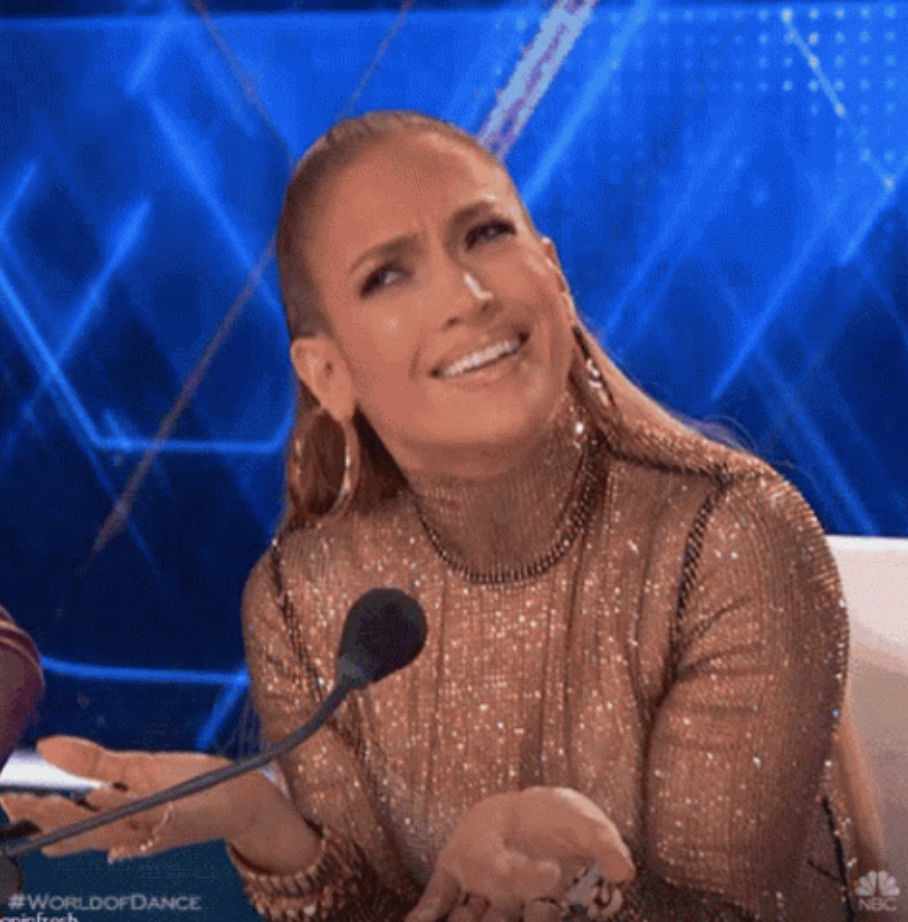 Jennifer Lopez making a confused expression on &quot;The World of Dance&quot;