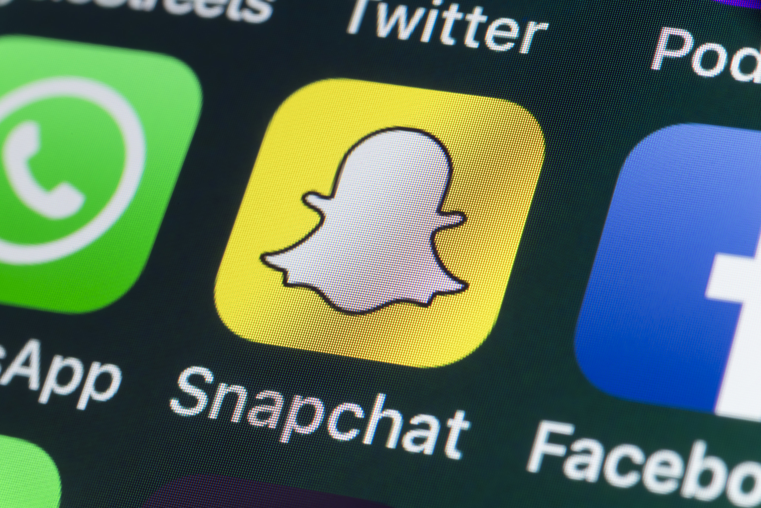 the Snapchat app on a mobile smartphone