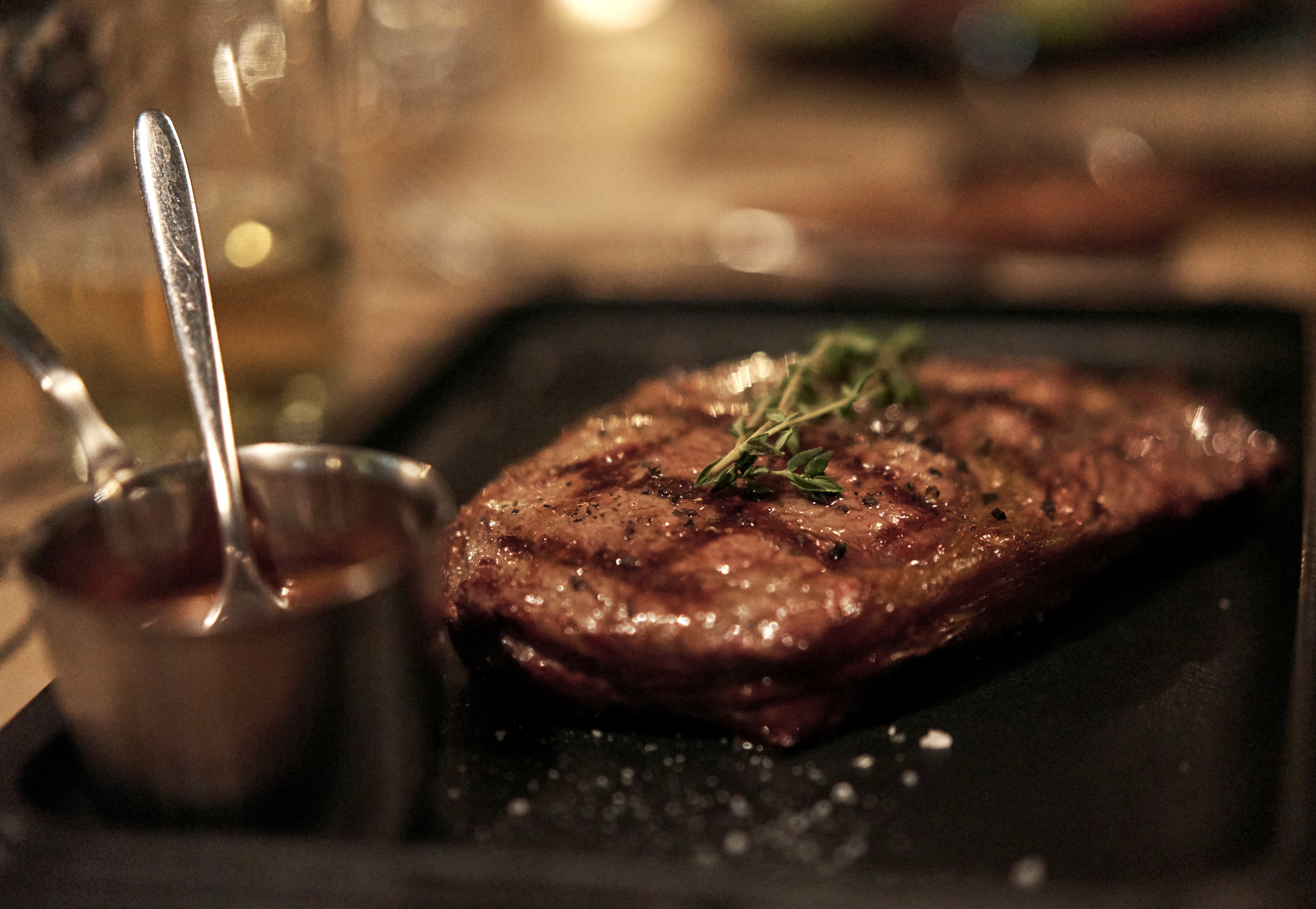 a steak dinner