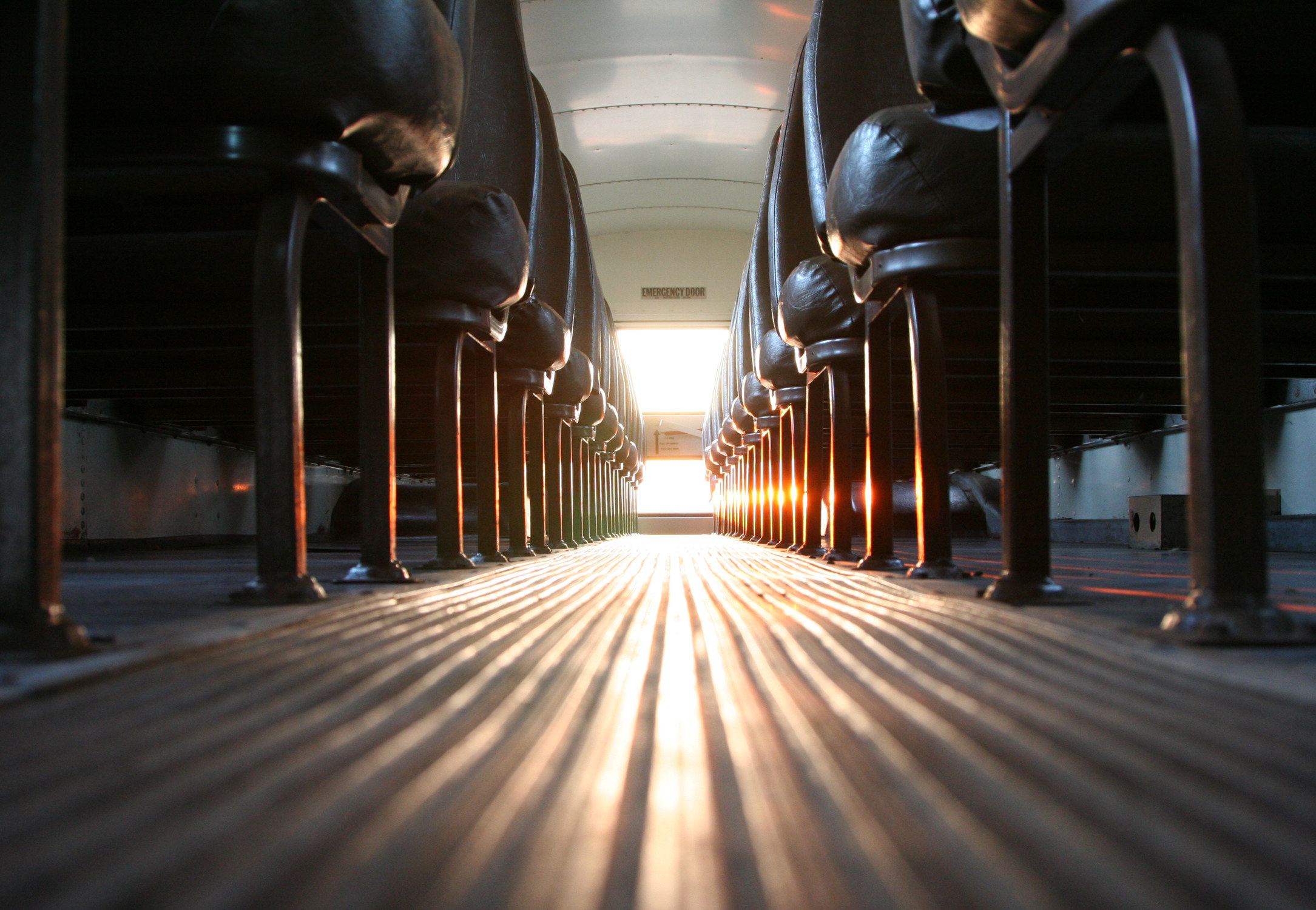 the floor of a school bus