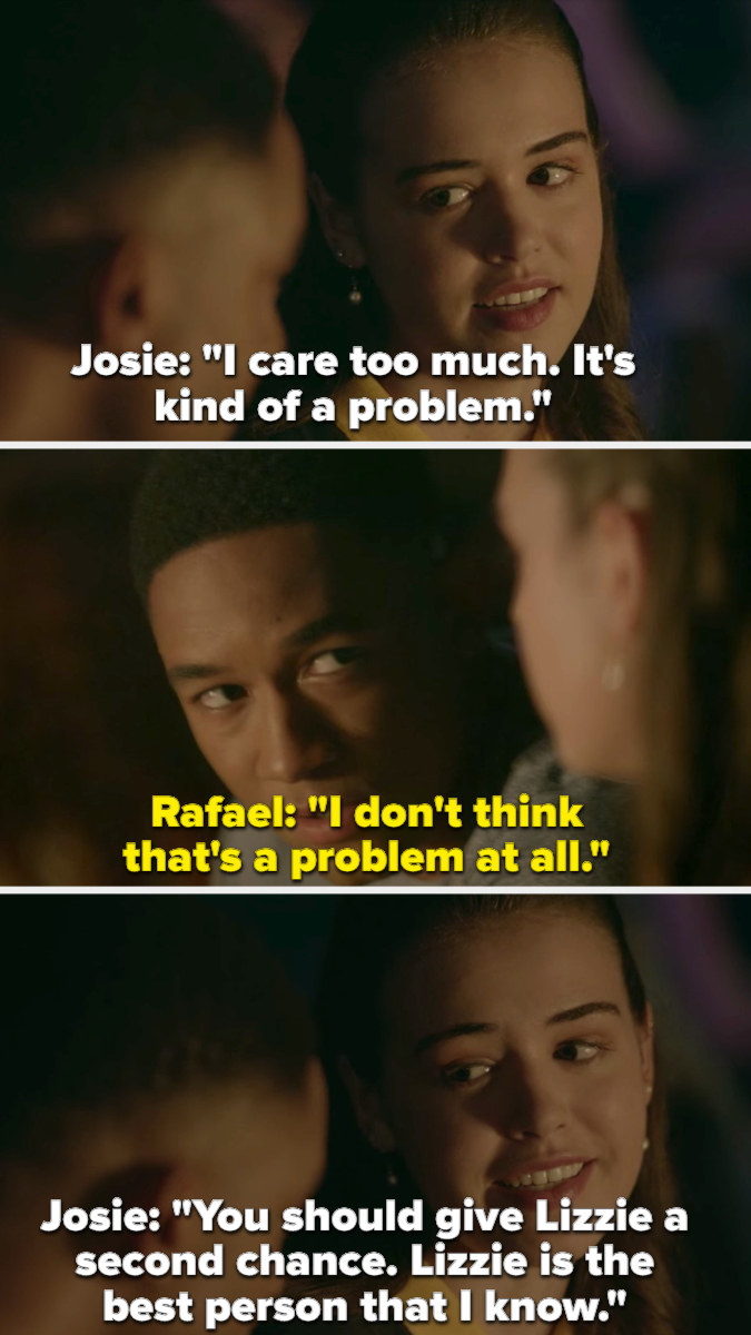 Josie tells Rafael he should give Lizzie another chance and that she&#x27;s the best person he knows